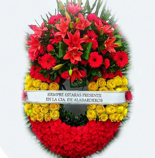 Corona de flores bandera de Espaa