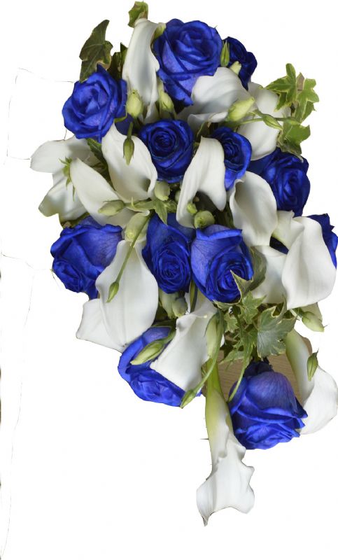 Ramo de Novia y detalles para boda en color azul