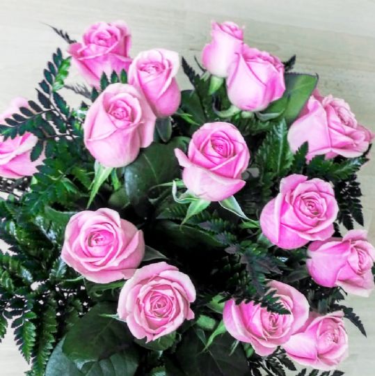 Ramo de docena de rosas