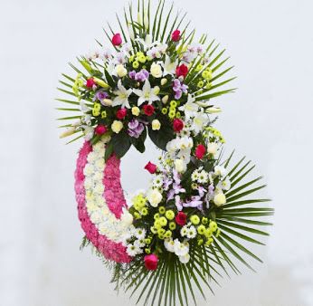 Corona de flores para difuntos