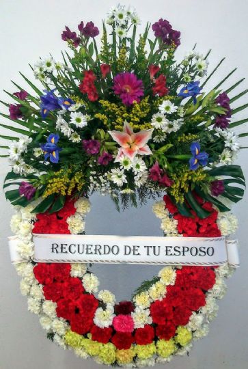 Corona de flores funeraria