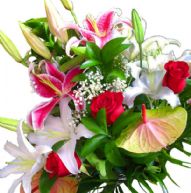 Ramo de flores con lilium y rosas