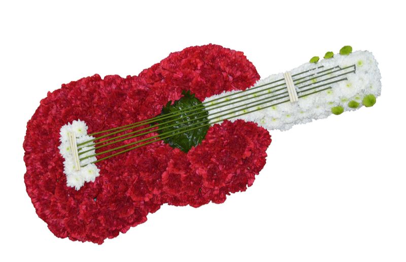 Guitarra española de flores para enviar al tanatorio