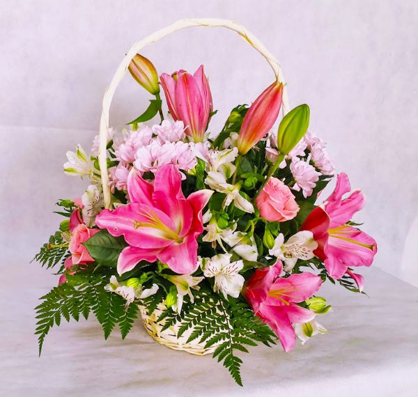 cesta de flores para regalo