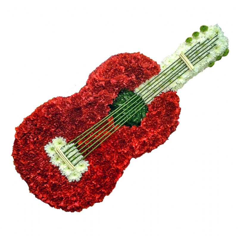 Guitarra Española de flores naturales para difuntos